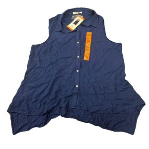 Fever Ladies Sleeveless Blouse Blue , Size XXL